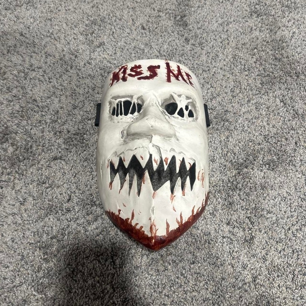 The Purge Movie Kiss Me Mask Adult Halloween Horror Costume White Excellent